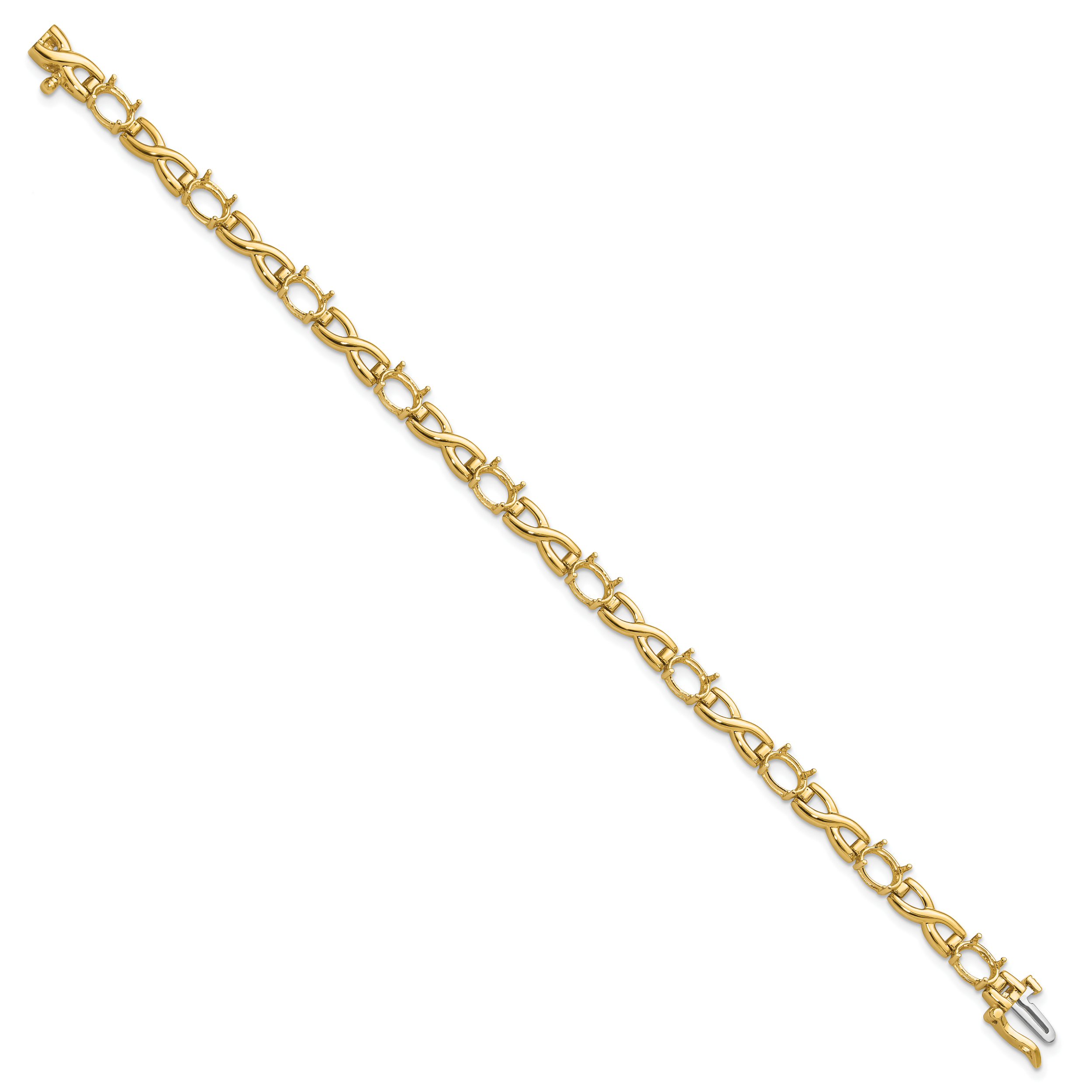 14k 7x5 Gemstone Bracelet Mounting (No Stone Included)