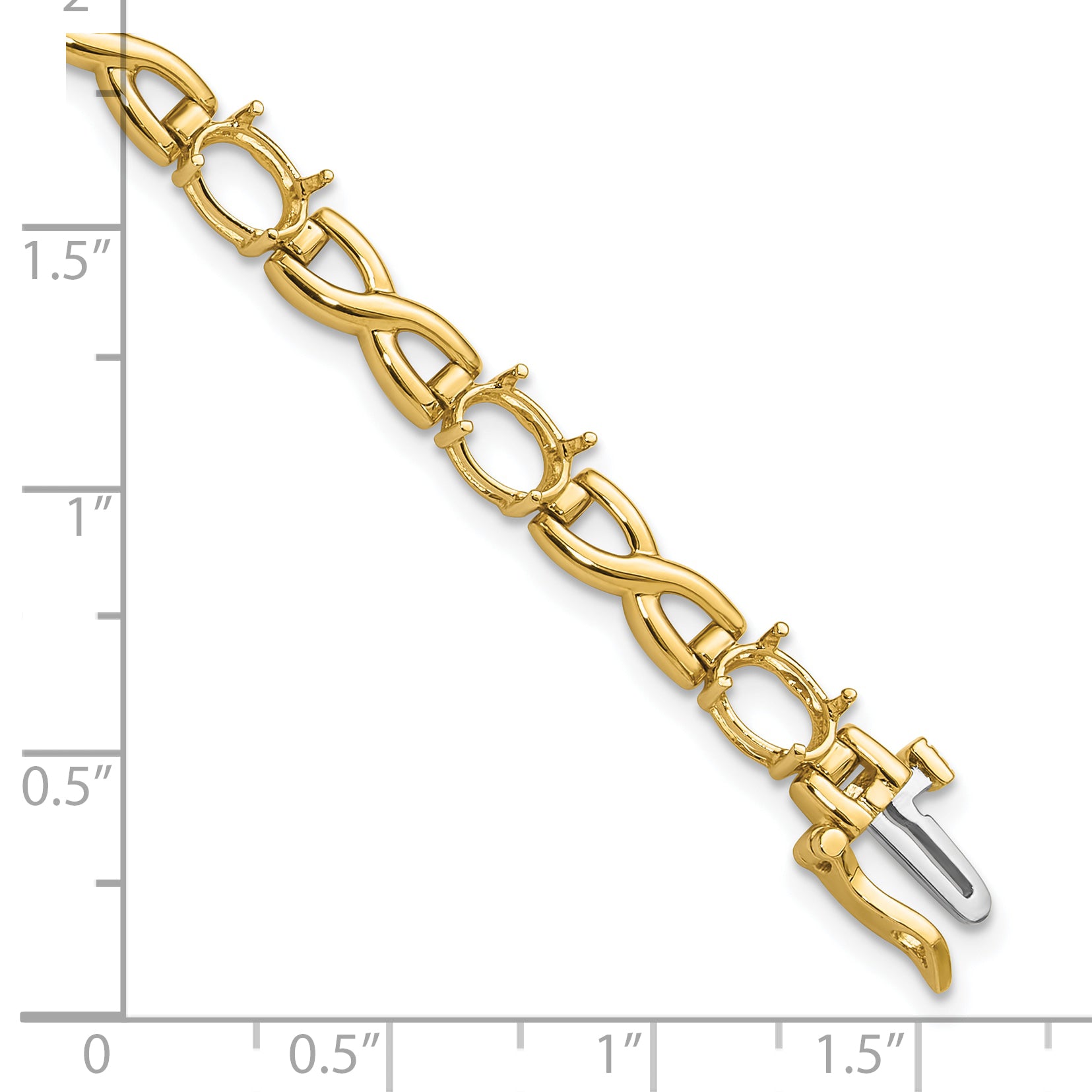14k 7x5 Gemstone Bracelet Mounting (No Stone Included)