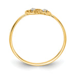 14k Polished AA Diamond heart ring