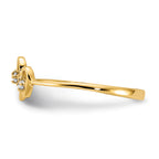 14k Polished AA Diamond heart ring