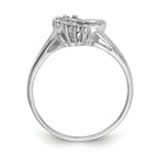14k White Gold Polished 1/8 carat AAA Diamond Heart Ring