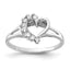 14k White Gold Polished 1/8 carat AAA Diamond Heart Ring