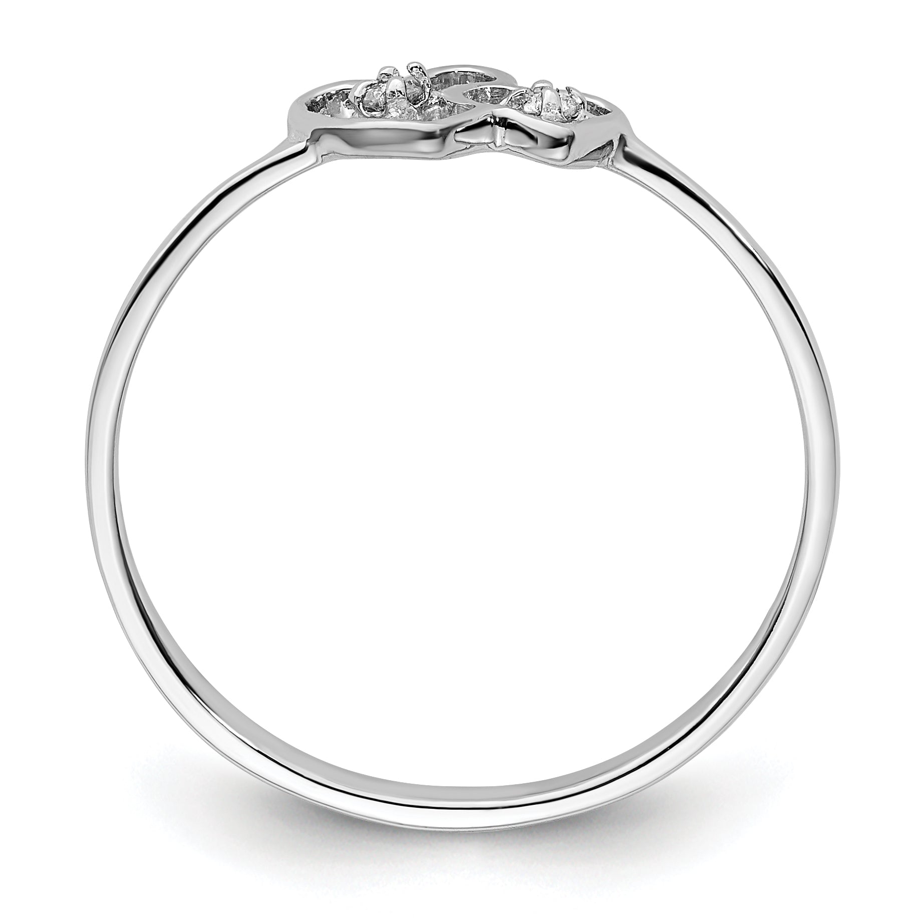 14k White Gold Polished AA Diamond ring Secondary image