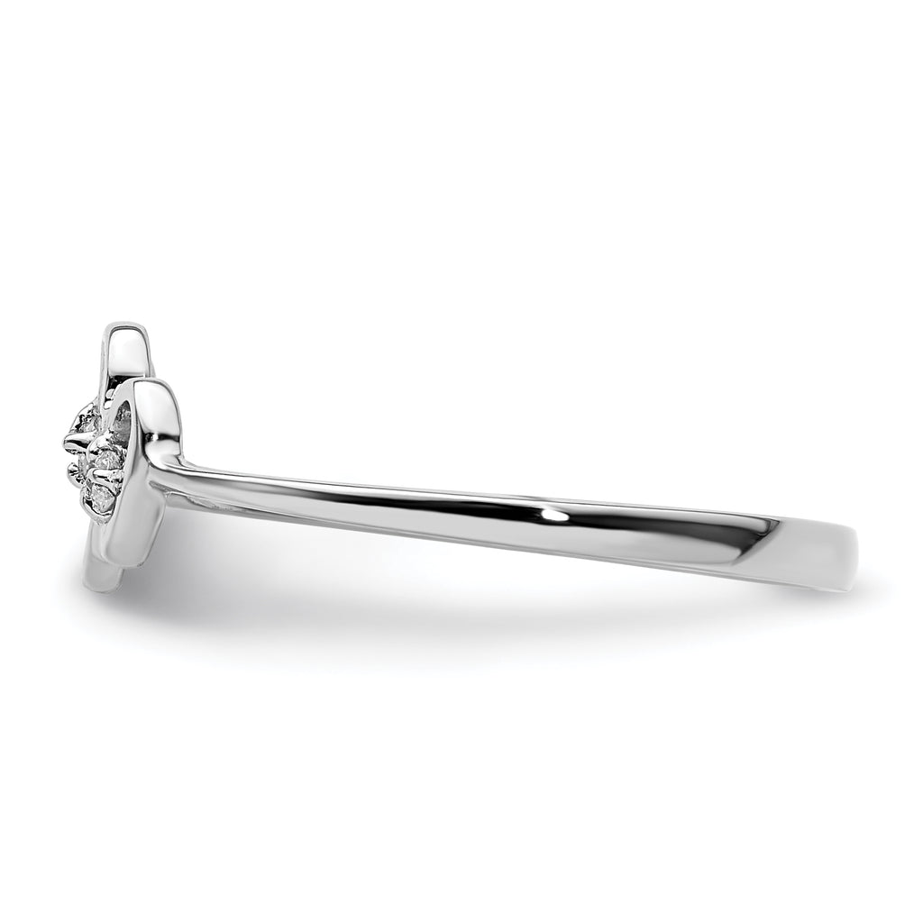 14k White Gold Polished AA Diamond ring