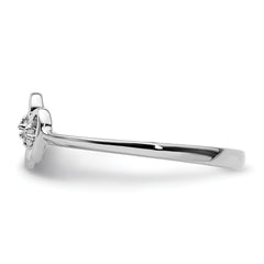 14k White Gold Polished AA Diamond ring