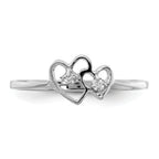 14k White Gold Polished AA Diamond ring