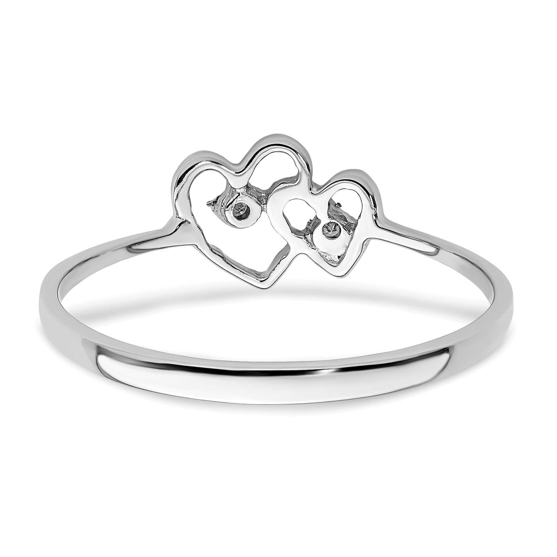 14k White Gold Polished AA Diamond ring