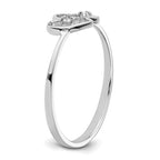 14k White Gold Polished AA Diamond ring