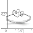 14k White Gold Polished AA Diamond ring