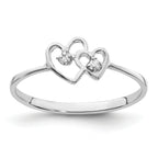 14k White Gold Polished AA Diamond ring