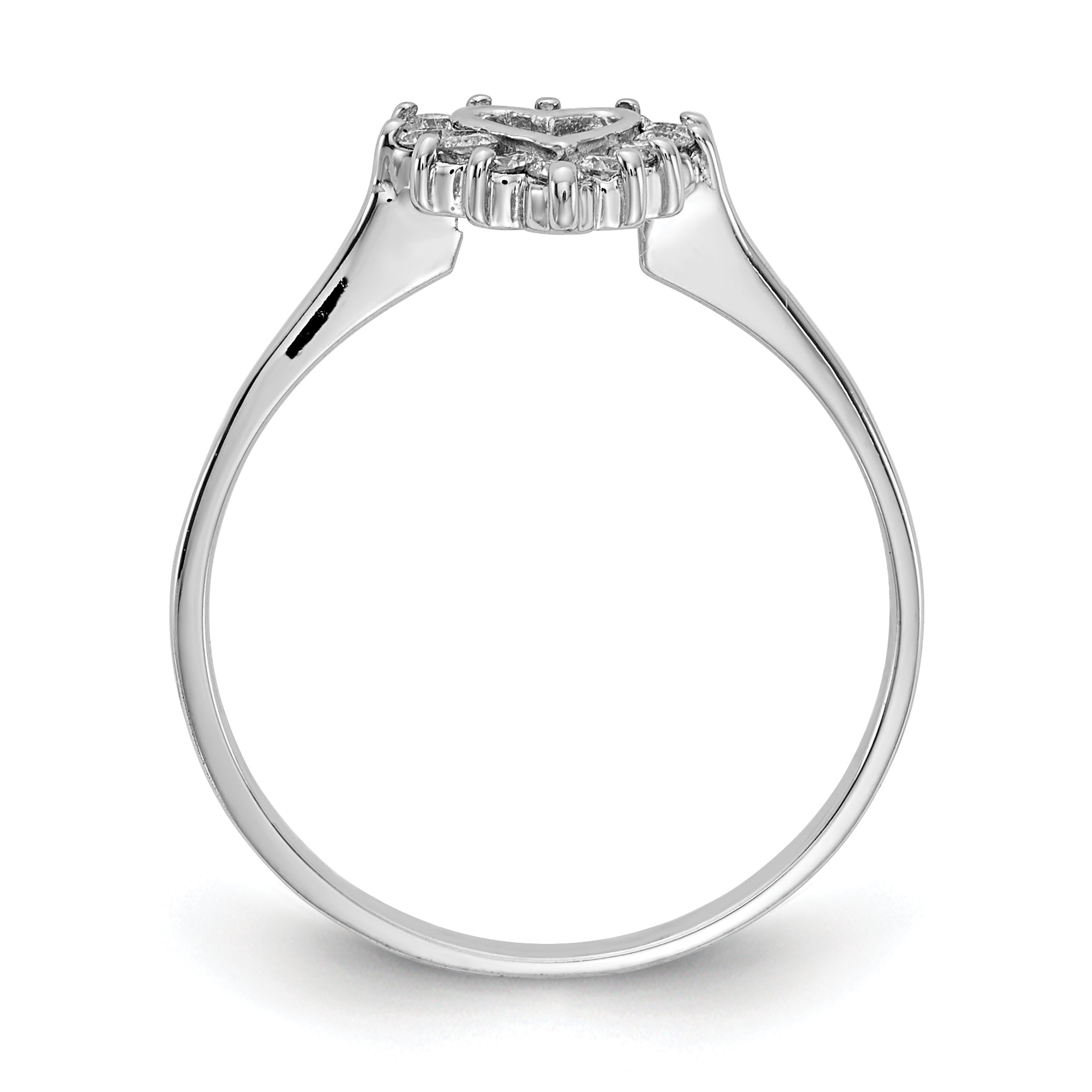 14k White Gold Polished 1/6 carat AA Diamond Heart Ring Secondary image