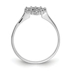 14k White Gold Polished 1/6 carat AA Diamond Heart Ring