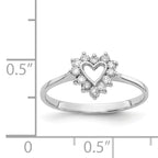 14k White Gold Polished 1/6 carat AA Diamond Heart Ring