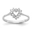 14k White Gold Polished 1/6 carat AA Diamond Heart Ring