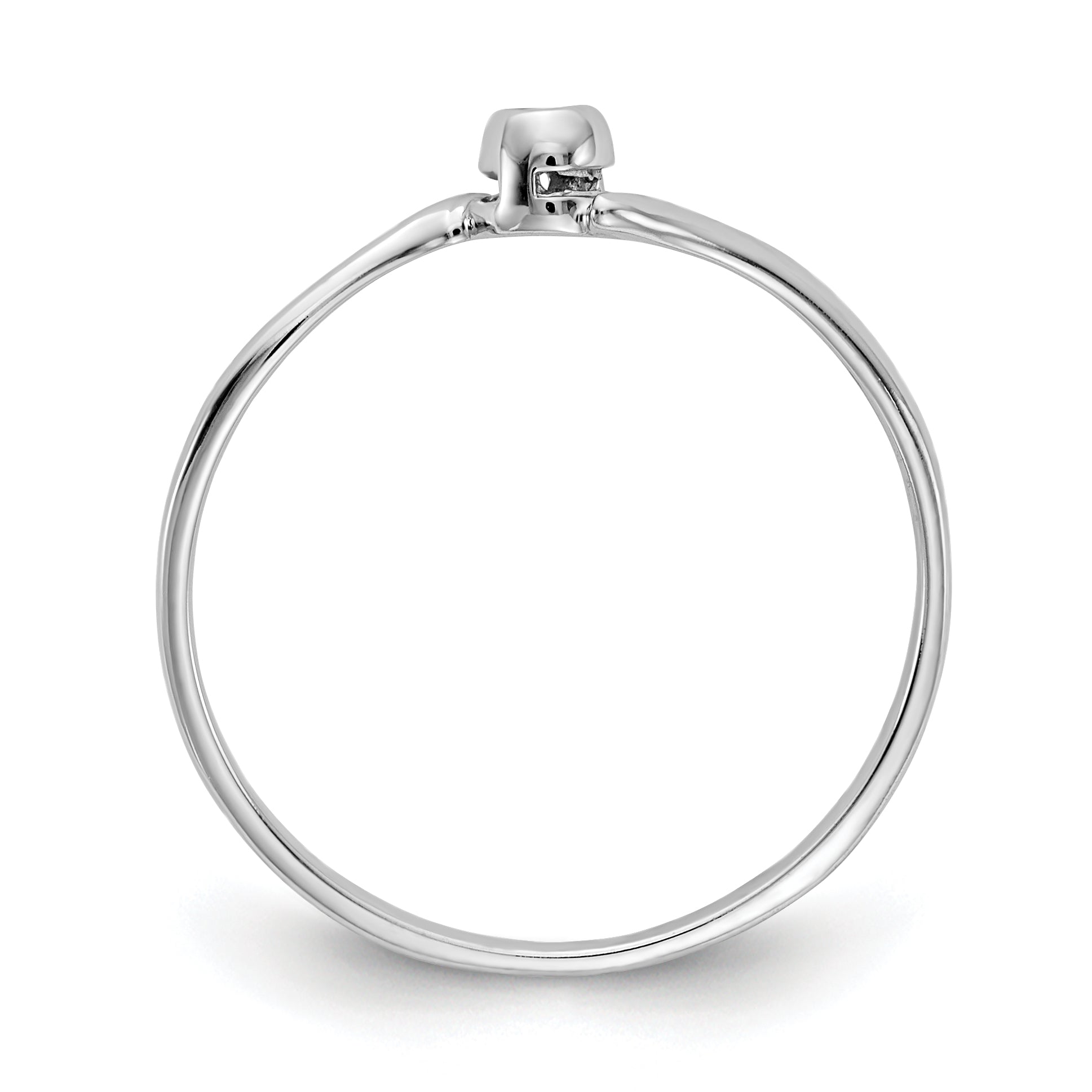 14k White Gold Polished AA Diamond Ring