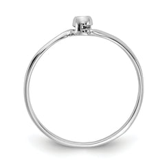 14k White Gold Polished AA Diamond Ring