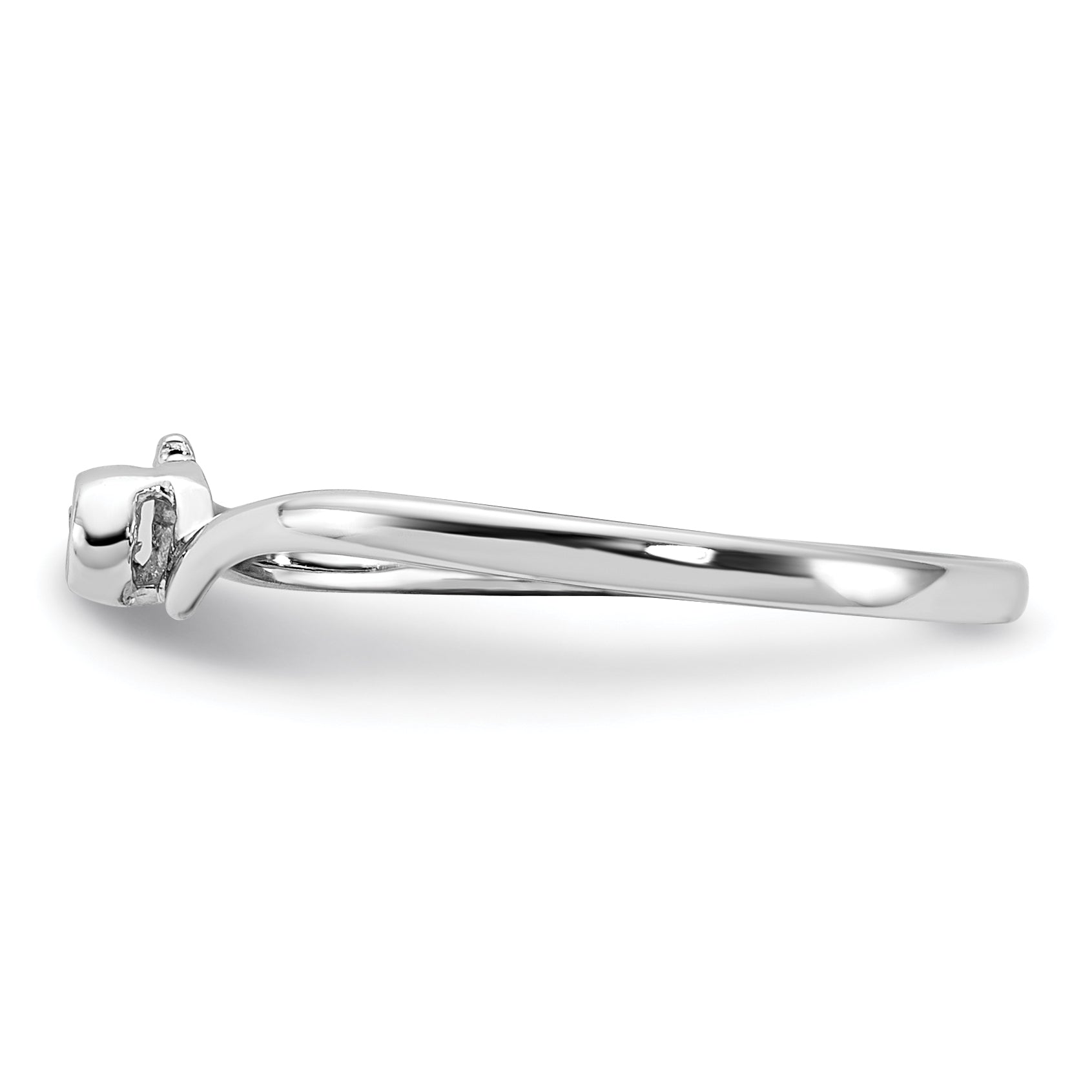 14k White Gold Polished AA Diamond Ring