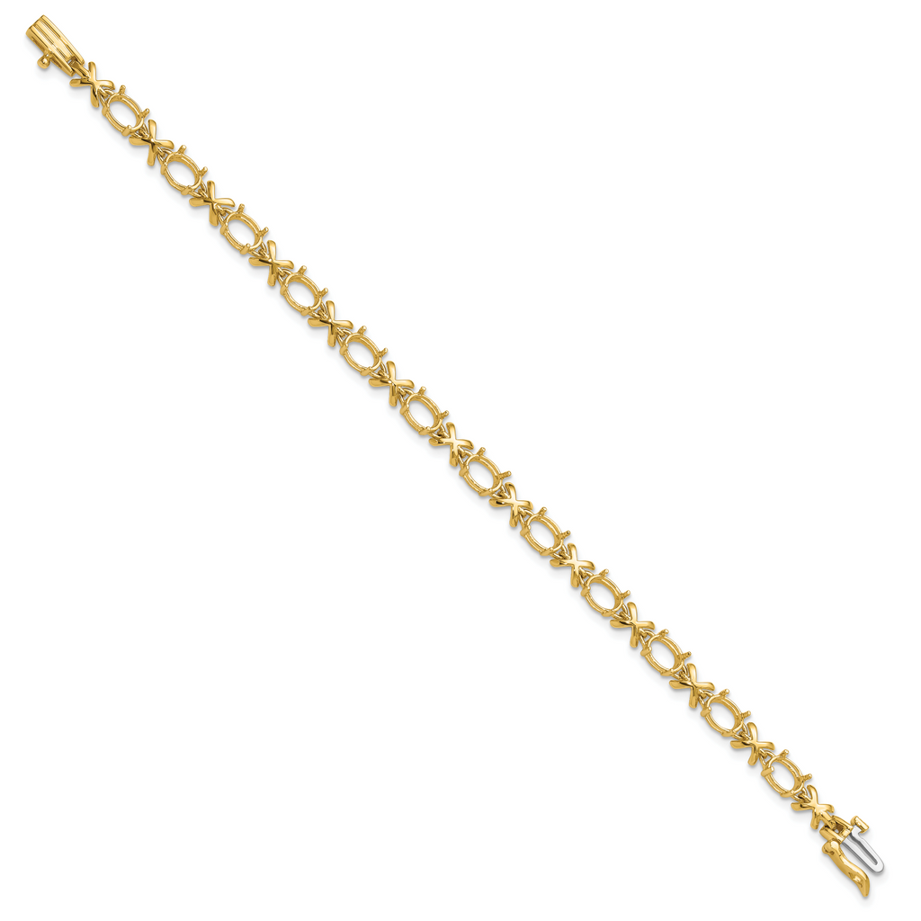 14k 7x5 Gemstone Bracelet Mounting (No Stone Included)