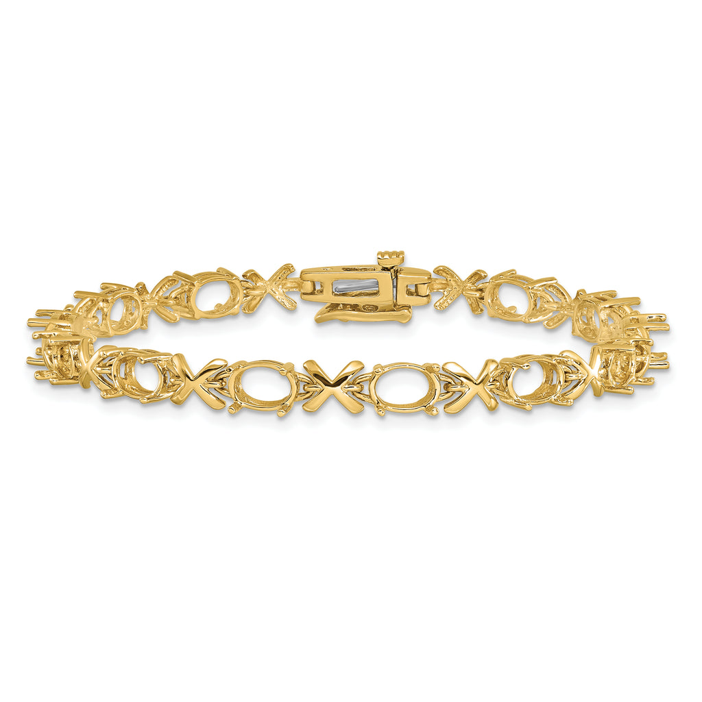 14k 7x5 Gemstone Bracelet Mounting (No Stone Included)