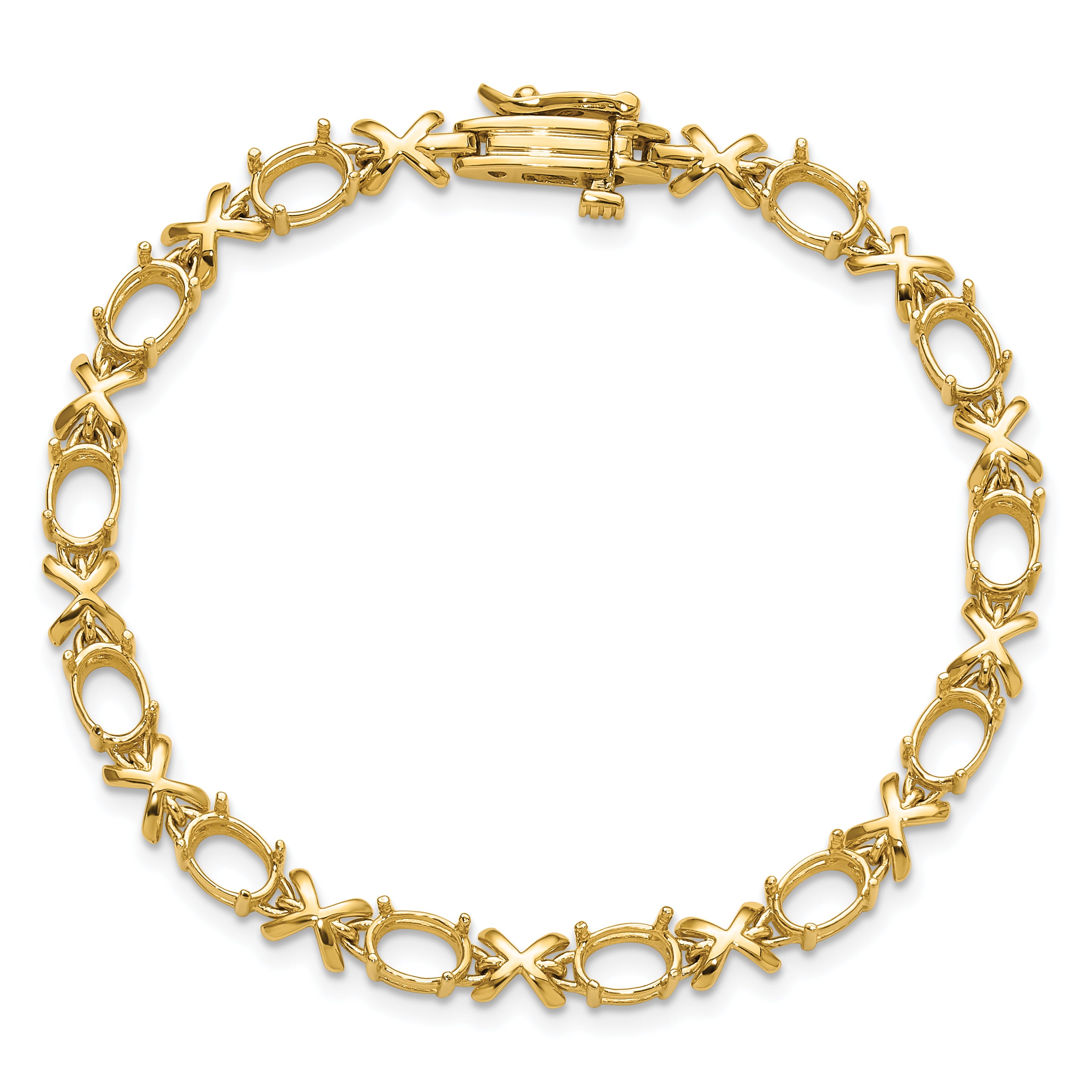 14k 7x5 Gemstone Bracelet Mounting (No Stone Included)