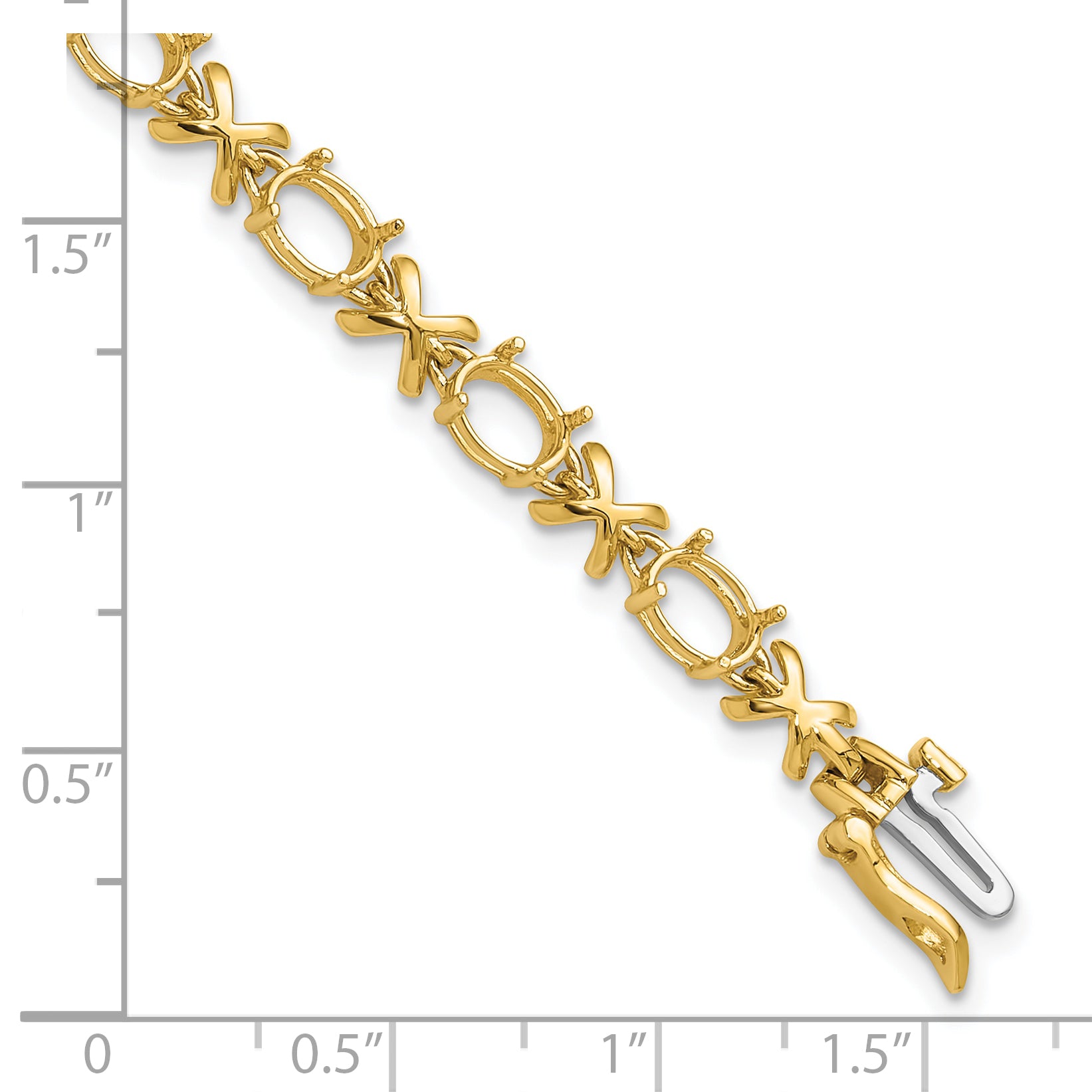14k 7x5 Gemstone Bracelet Mounting (No Stone Included)