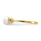 14k 5mm FW Cultured Pearl AA Diamond ring