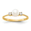 14k 5mm FW Cultured Pearl AA Diamond ring