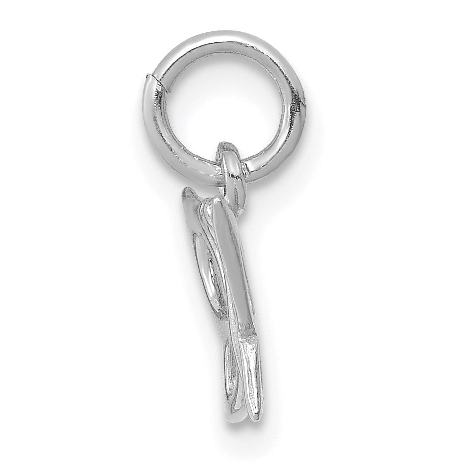 14k White Gold Polished Butterfly Charm Secondary image