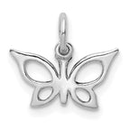 14k White Gold Polished Butterfly Charm