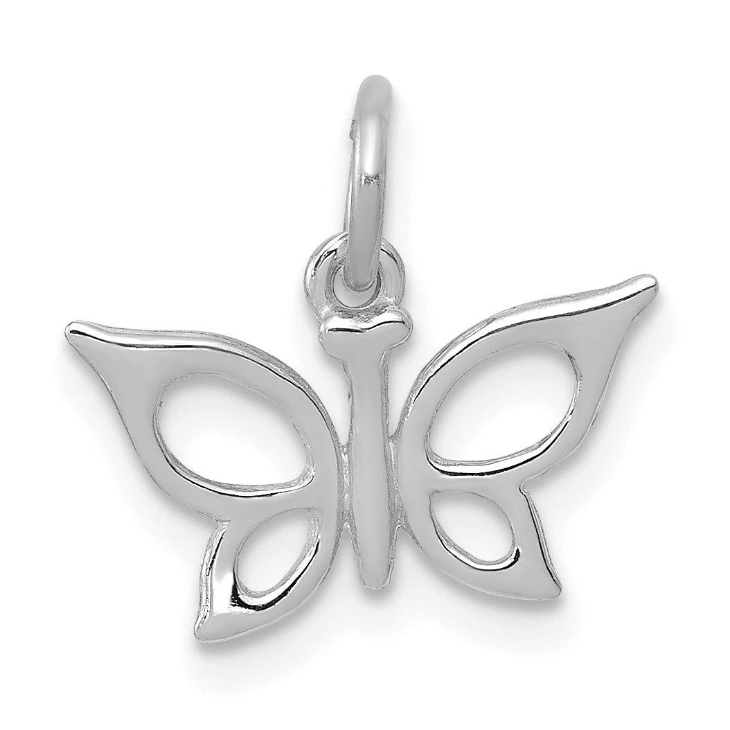 14k White Gold Polished Butterfly Charm Main image