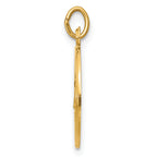 14k Polished and Satin Solid Caridad Del Cobre Medal Round Pendant