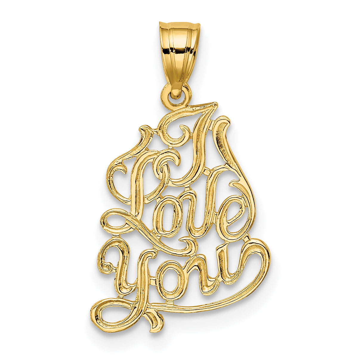 14K I LOVE YOU Script Charm