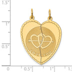 14k 2-Piece I LOVE YOU Charm
