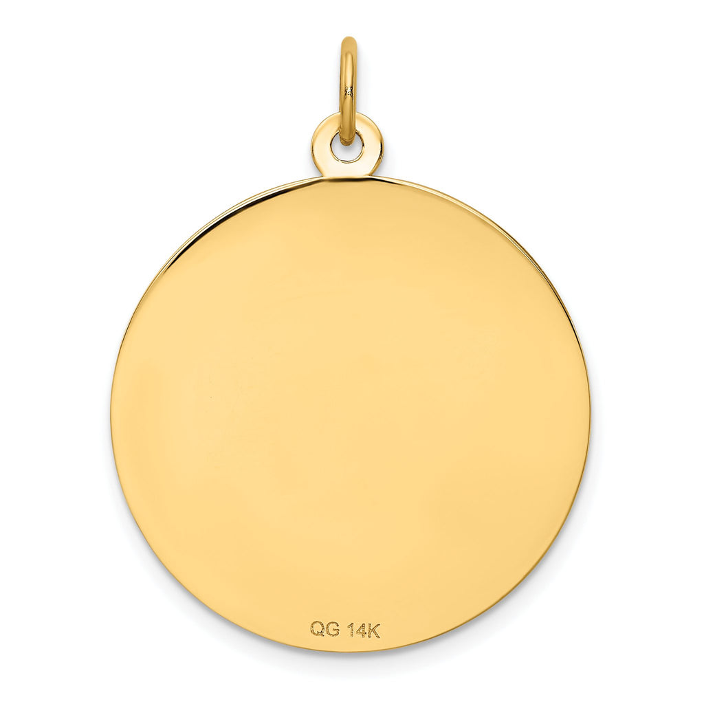 Happy Anniversary Disc Charm in 14K Yellow Gold with Blue & Red Cubic Zirconia - Sophia Jewelers