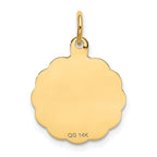 Boy Scalloped Disc Charm in 14K Yellow Gold, 22mm - Sophia Jewelers