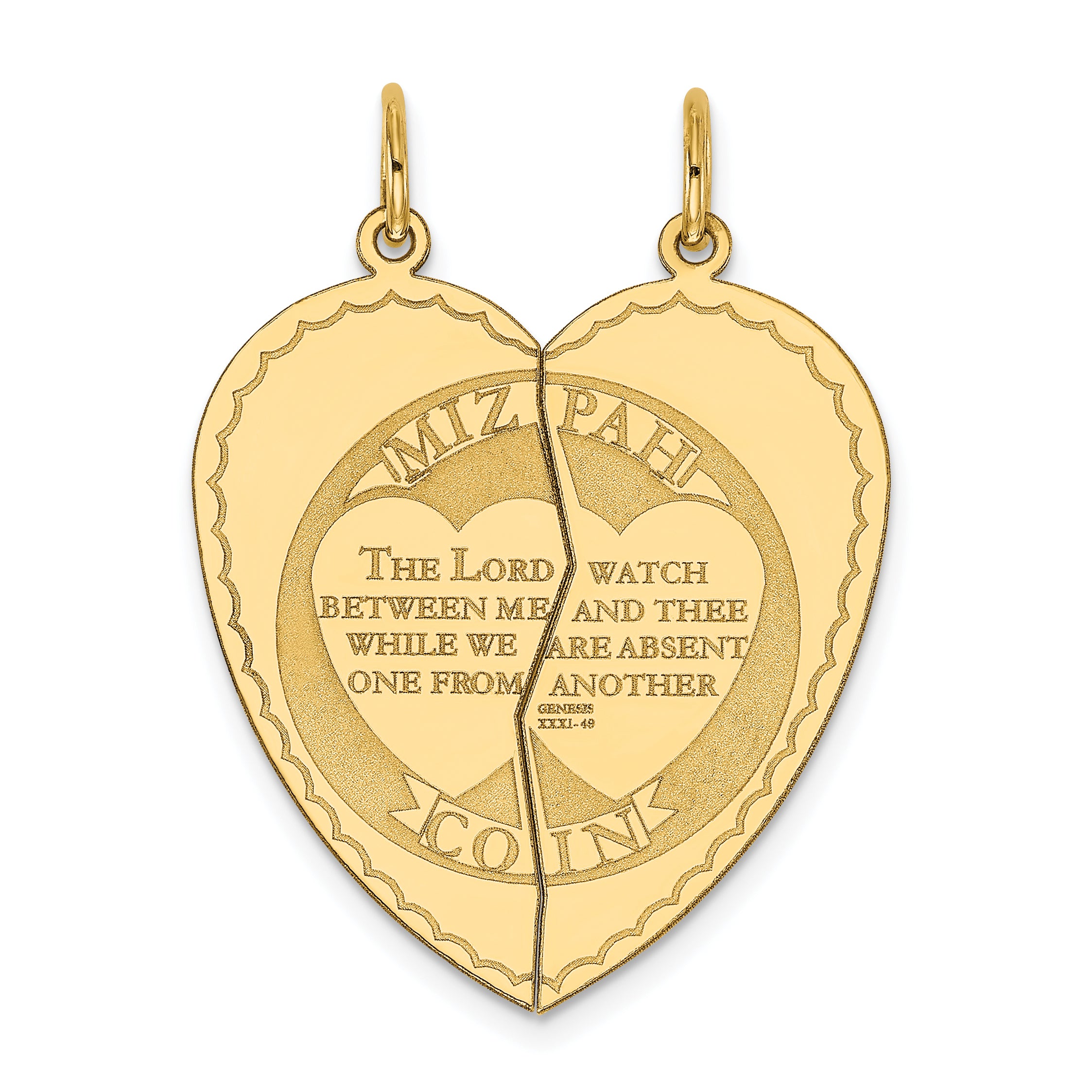 14K 2-piece Mizpah Charm Secondary image