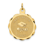 Graduation Day Disc Charm in 14K Yellow Gold, 29mm Engravable - Sophia Jewelers