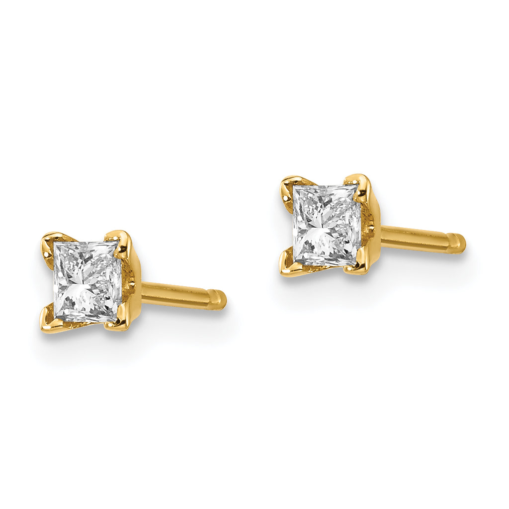 14k VS Quality Complete Princess-cut Diamond Earrings