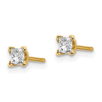 14k VS Quality Complete Princess-cut Diamond Earrings