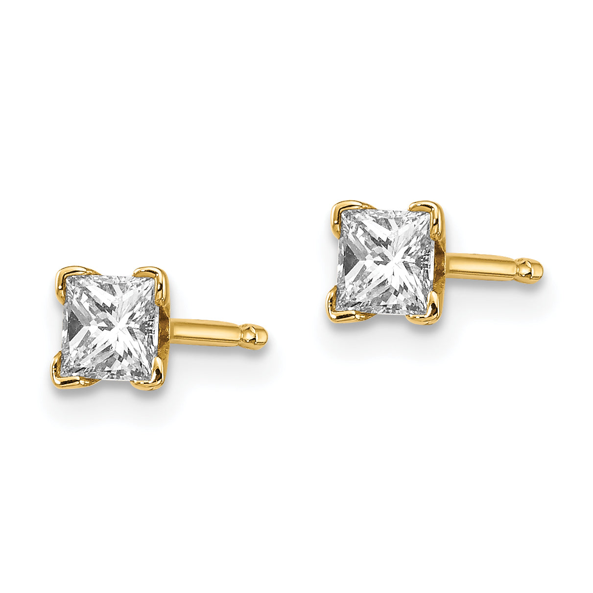 14k VS Quality Complete Princess-cut Diamond Earrings Secondary image