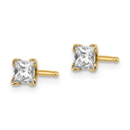 14K AA Quality Complete Princess-cut Diamond Stud Earrings - Sophia Jewelers