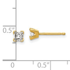 14k AAA Quality Complete Princess-cut Diamond Earrings