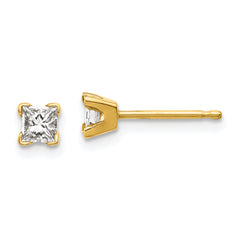 14k AAA Quality Complete Princess-cut Diamond Earrings