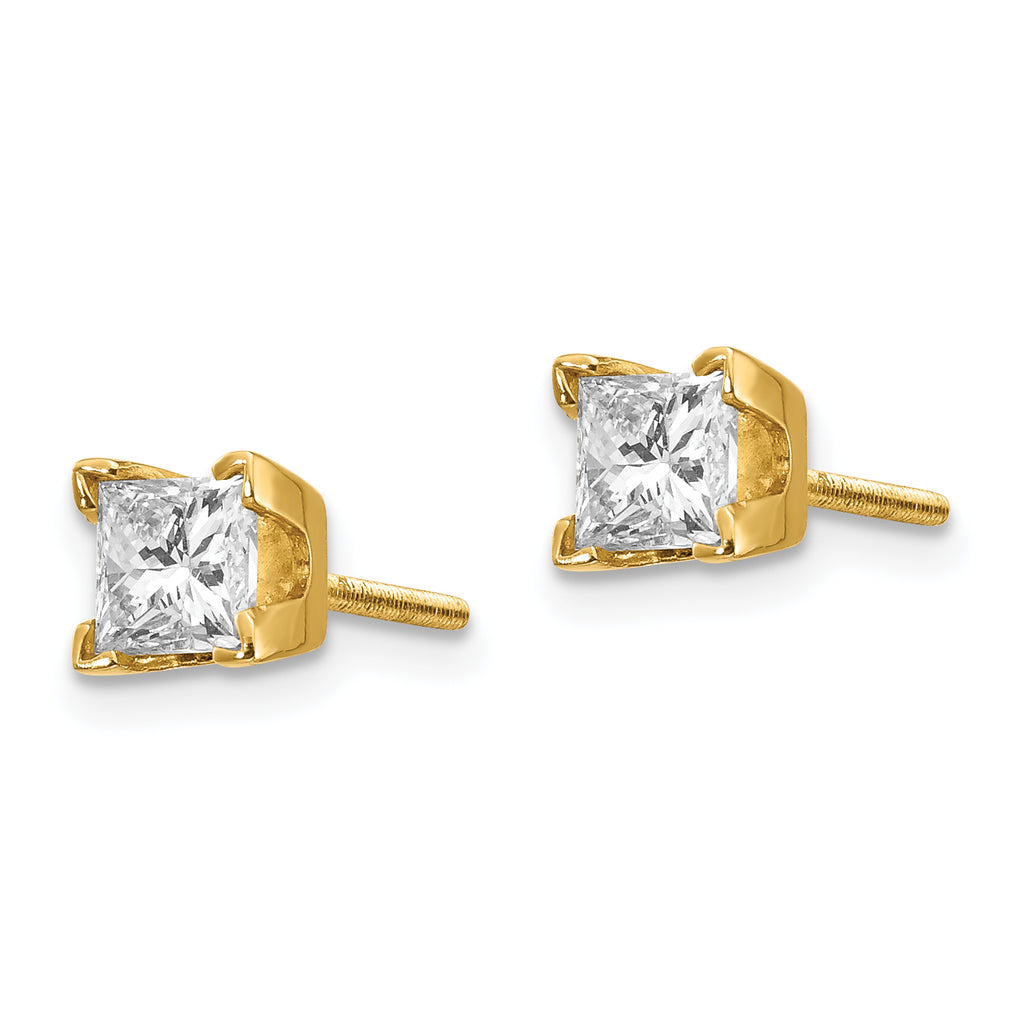 14k VS Quality Complete Princess-cut Diamond Earrings
