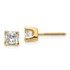14k AAA Quality Complete Princess-cut Diamond Earrings