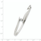 14k White Gold Complete 1/4 carat AA Diamond Hinged Oval Bangle Bracelet