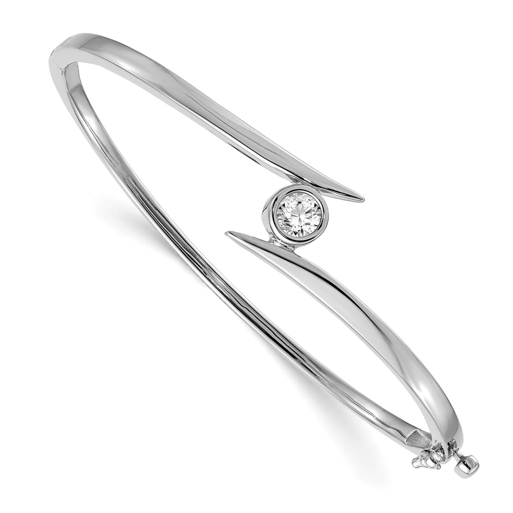 Women's 14K White Gold 1/2 ct Lab-Grown Diamond Bangle
