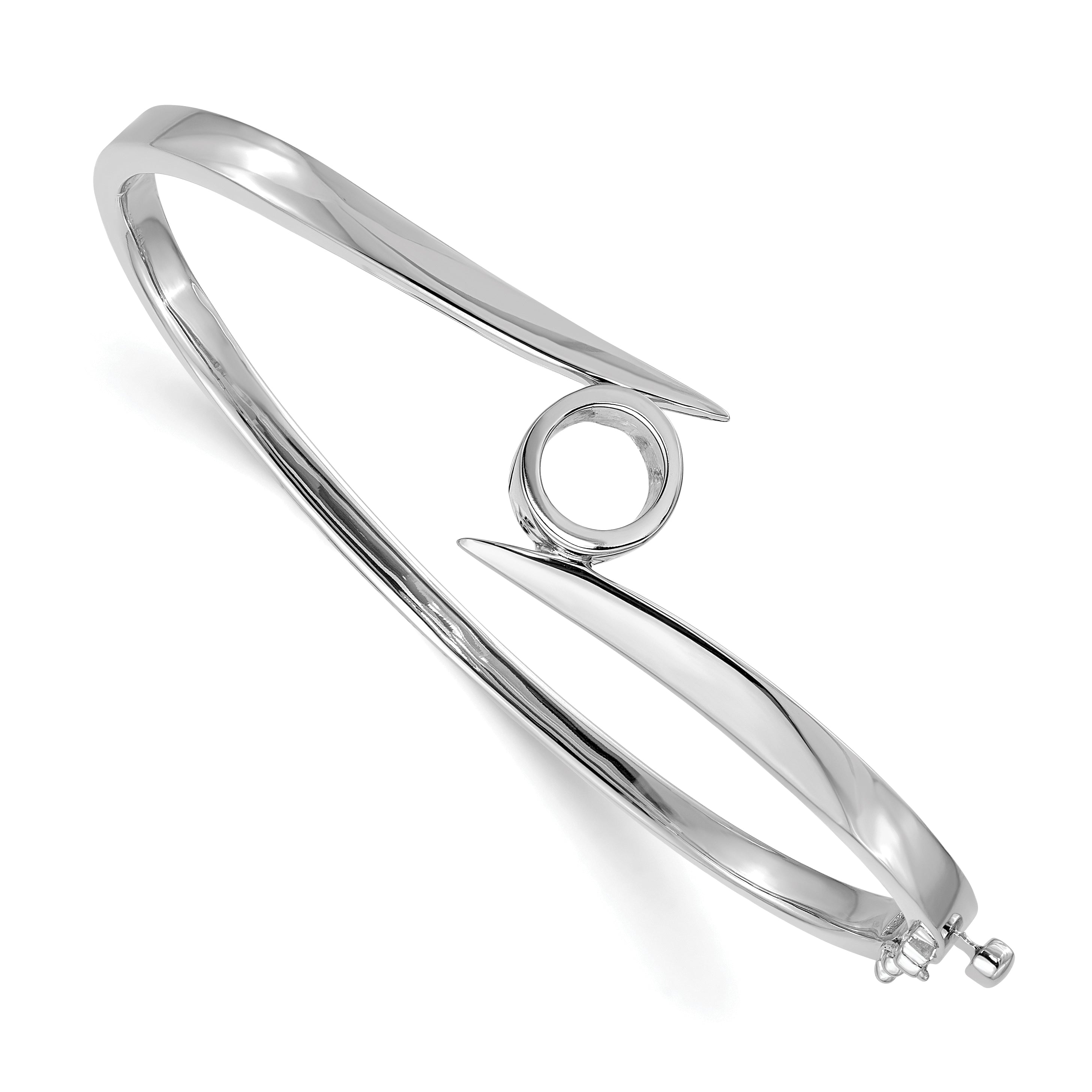 14k White Gold 1 carat Lab Grown Diamond VS/SI+ G+ Complete Bangle Bracelet Main image