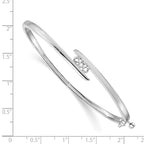 14k White Gold Holds 1/3 carat 3-3.0mm Round Stones Hinged Oval Bangle Bracelet Mounting (No Stone Included)