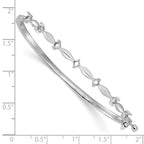 14k White Gold Holds 1/2 carat 7-2.6mm Round Stones Hinged Oval Bangle Bracelet Mounting (No Stone Included)